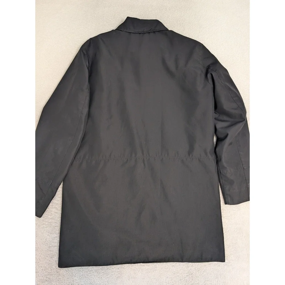 Banana Republic‎ Men's Sm Black Coat Water Resistant Trench Coat Full Zip Snap